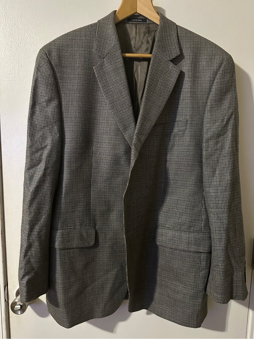 Polo Ralph Lauren Blue Label Men’s Wool/Silk Blend Blazer Jacket 44R Houndstooth